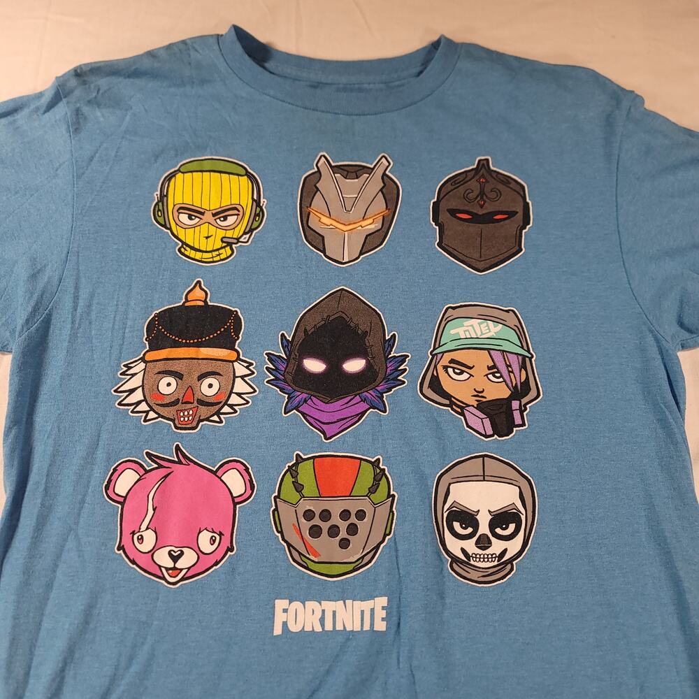 Fortnight Graphic Short Sleeve Crew Neck T-Shirt Youth Boys Size 2X Blue
